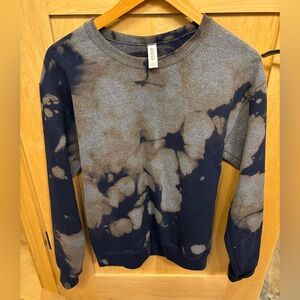 ReverseTie-Dye Sweater - Navy and Gray tie dye.